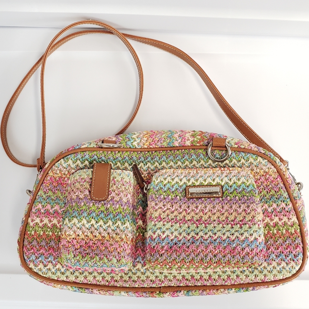 Rosetti Multicolored Pastel Crossbody Woven Bag